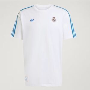 Adidas Originals Real Madrid Terrace Icons Tee White Blue Trefoil Jersey  NWT